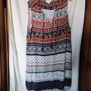 Multicolor Patterned Dress